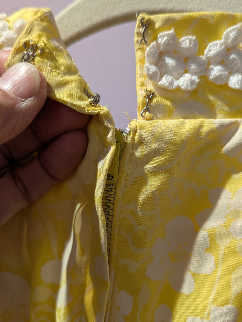 1970s 'The Lilly' Pulitzer yellow and white floral maxi w/lace accents - Picture 13 of 13